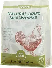 SANSECT - 5 Pound Dried Mealworms, Non-GMO Dried Mealworms for Chickens, High Protein Chicken Feed