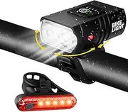 USB Rechargeable Cycle Light - USB Rechargeable 1000LM Headlight and Taillight,Riding Accessories, Battery Powered Light for Road Mountain Cycle