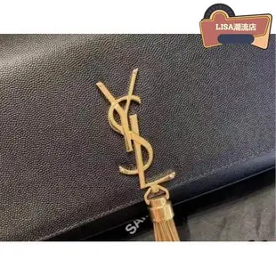 SAINT LAURENT kate monogram YSL流蘇金鍊 鍊條包 黑色