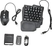 Half Hand Gaming Keyboard and Mouse Combo, 4 in 1 Mobile Game Combo Pack, One Handed Gaming Keyboard & Mouse Converter & Phone Stand, Gamepad Controller