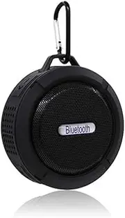 C6 Portable Bluetooth Speaker, Waterproof Bluetooth Speaker, Loud HD Sound, Shower Speaker with Suction Cup & Sturdy Hook, Compatible with Cellphones, PC, Laptops (Black)