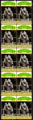 EVERETT MARSHALL WRESTLING HALL OF FAME INDUCTEE STRIP OF 10 MINT STAMPS