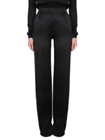 [Saint Laurent] Saint Laurent-Satin Flared Pants-Donna 40