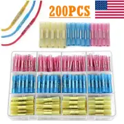 200X Assortment Heat Shrink Butt Wire Splice Connectors Set Crimp Terminal Kit