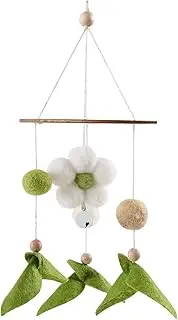 Musical Cot Mobile - Babies Crib Musical Mobile | Flower Themed Felt Crib Toys Dangling | Hand-Sewn Boho Nursery Decor, Wind Chime Toy for Bedroom Bassinet Playpen Bedside Overhead Decoration