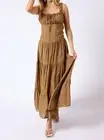 Sage The Label light a fire maxi dress Brown