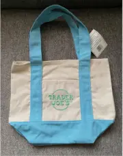 SALE Trader Joe’s Canvas Mini Tote Bag in Pastel BLUE | NEW w/ tags