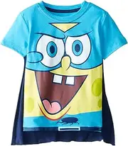 [Nickelodeon] Spongebob Squarepants Little Boys' Toddler T-Shirt with Cape, Royal, 2T