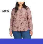 Hilary Radley Ladies Long Sleeve Blouse L XL Sizes