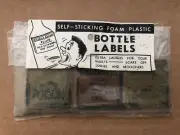 Vintage MAGIC TRICK JOKE GAG Bottle Labels Self-Sticking Foam Plastic ART ANSON