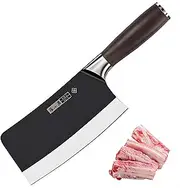 ZHANG XIAO QUAN Since 1628 7-Inch Heavy Duty Bone Chopper – 40Cr13 Stainless Steel Meat Cleaver – Professional Kitchen Chopping Knife, Black Rustproof Blade, Ergonomic Acacia Wood Handle