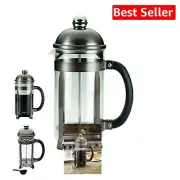 Elegant 8-Cup Truffle French Press - Borosilicate Glass with Flavor Lock System