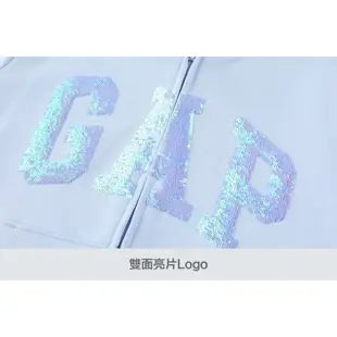 Gap 女童裝 Logo趣味連帽外套-天藍色(890205)