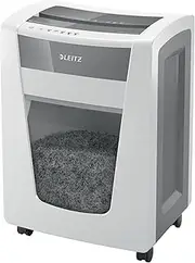 [Leitz] IQ Office Pro P6+ Super Micro Cut Paper Shredder, Shreds 5 Sheets, 30 Litre Bin, White, 80101000