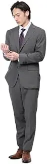 TAKA-Q(タカキュー) Takaku Marzotto Men's Suit Pants Set, Wool Blend, Regular Fit, 2 Buttons, 2-Piece Suit, Gray, Grey