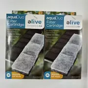 2 Elive AquaDuo 6Pk Filter Cartridges Medium Aqua Duo 10 & 20 Fish Tank Filters