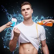 2pcs Men's Short Sleeve Waterproof T shirt Tee shirt Crew Neck Stain Resistant Top Outdoor Hydrophobic Stainproof Antifouling Quick Dry Lightweight Summer Whit