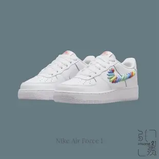 NIKE AIR FORCE 1 LOW GS 彩虹編織 大童鞋 FQ4948-100【Insane-21】