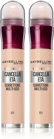 MAYBELLINE NEW YORK Instant Anti Age Erase Age Liquid Concealer with Sponge Applicator Convenient Pack Color 01 Light