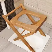 Toilet chair Folding Bedside Commode seat, Thick Solid Wood, Heavy Bathroom Anti-Skid Shower Stool, Suitable for Disabled, Elderly, Pregnant Women