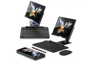WASSUP for Samsung Galaxy Z Fold 6 5 4 3 2 Adjustable Stand for Desk With Bluetooth keyboard Mouse and Capacitor Pen-Black