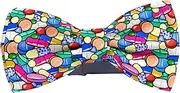 [KAWAMOUSE] Adjustable Pre-tied bow tie for Men (Pills Capsules Medicine Pattern) Elegant Cute Bowties for Dogs Cats Pets, Pattern as Shown
