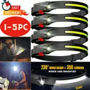 Waterproof COB Headlamp Night Buddy LED Motion Sensor Head Torch Headlight AU