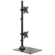 VIVO Dual Monitor Vertical Stand, Glass Base, Fits 2 Ultrawide Screens up to 34"