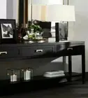 Satin Black 3 Drawer Console Hallway Entry Table & Bottom Shelf- 3 diff Handles