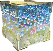 Cube Tulips Flower Desk Lamp, Simulation Tulips Night Light, Cube Tulips Flower Lamp Decoration, Tulips Cube Mirror Lamp, Ornaments Ambient Flower Night Light Home Decoration