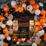 Halloween Decorations Balloon Arch Kit 124 Pcs, Orange Black White Confetti Ball