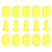 25Pcs Plastic Flat Bell End Stoppers, Cord Ends Lock with Lid, Yellow