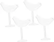 TOPPERFUN Bird Wine Glasses Set 4pcs Smoking Glasses Stylish Cocktail Glassware for Occasion