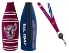 NRL MANLY SEA EAGLES LONG NECK TALLIE BEER & WINE BOTTLE COOLER HOLDER & LANYARD