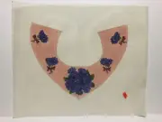 Vintage Hand-Painted Needlepoint Canvas | Floral | Purple Flowers | Ribbons