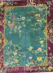 Art Deco Chinese Nichol Area Oriental Rug Carpet 8.10 X 11.7 Ft New Beauty Green
