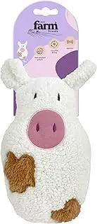 Eco Farm Friends Dog Toy Maisy Moo, Brown - Soft & Cuddly Squeaky Plush, Recycled Filling, GRS Certified
