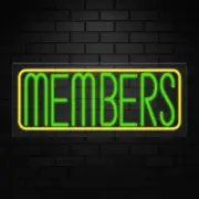 Members Neon Sign for Retail Displays | LED Flex Neon | 30"W x 12"H x 1"D