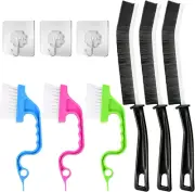 Crevice Cleaning Brush, 6 Pcs Hard Bristle Crevice Cleaning Brush with 3 Hook, H