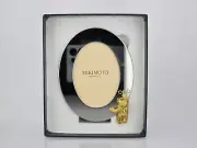 New Mikimoto Silver Gold Tone Teddy' Bear Oval Picture Frame Standing Hanging