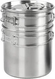 ZASCHMOY Foldable Camping Mug Set, 304 Stainless Steel Cooking Pot, Portable Camping Cookware