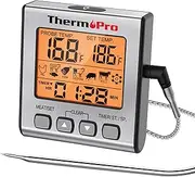 [ThermoPro] TP16S Digital Meat Thermometer for Cooking and Grilling, BBQ Food Thermometer with Backlight and Kitchen Timer, Grill Temperature Probe Thermometer for Smoker, Barbecue, Oven, Baking,Oil