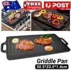 Large Cast Iron Reversible Non Stick Griddle Plate BBQ&Hob Grill Pan Double Side