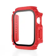Nevenka Waterproof iWatch Case PC Screen Protector for Apple Watch Series 7/8-Red