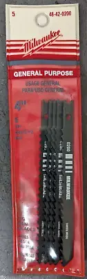 MILWAUKEE 48-42-0220 Jigsaw Blade 5 pc 4" OAL 8TPI NEW Swiss MADE