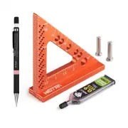 Small Square Ruler with Fixed Angle Pin, Accurate Compact Aluminum Alloy Mini Sq