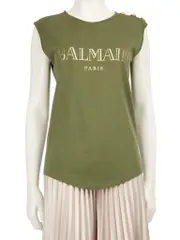 Khaki Logo Print Top