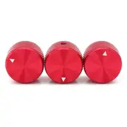 3Pcs Aluminium Alloy Red Guitar Knobs Volume Audio Pot Control Knurled Knobs