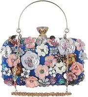 [STBTOO] Colorful Flower Clutch Purses 3D Sequins Banquet Elegant Shoulder Crossbody Women's Evening Sequins Floral Handbag
