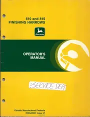 John Deere 610 and 810 Finishing Harrows Operator's Manual